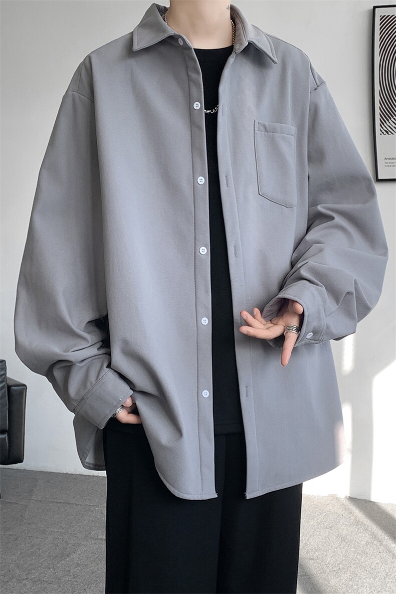 8XL-M长袖衬衫男休闲牛津纺纯棉衬衣打底外套CS517P55控78,男装衬衫,电商D206-1