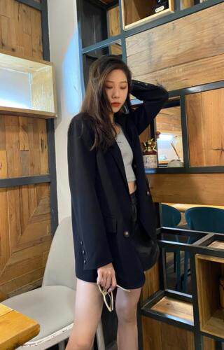 秋季新款西装外套双排扣，女装西装，mona 茉奈