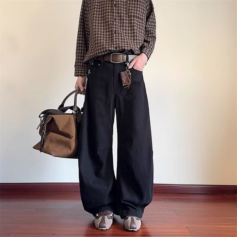 W9275-P58网图现货春季新款设计感美式复古廓形弯刀牛仔裤解构,男装牛仔裤,星座1608-2
