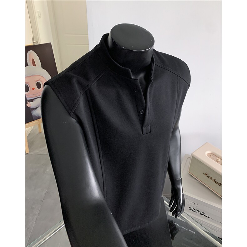 主推款夏季POLO衫正肩拼接男装无袖T恤夏装坎肩背心上衣S432-特28，男装背心/马甲，电商A233-1