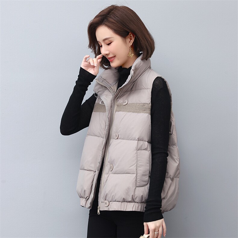 2022新款时尚保暖立领羽绒马甲修身显瘦百搭外套,女装羽绒服,依恋蒂丝