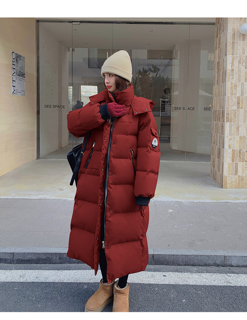 连帽中长款女冬胖mm大码宽松高级感宽松韩系加厚外套,女装棉衣/棉服,浙宝160
