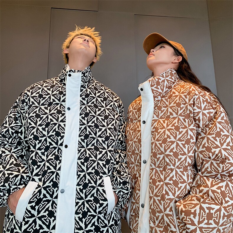 2025情侣棉衣棉服立体印花面包服立领棉袄外套1614-P80,男装棉衣,星座207
