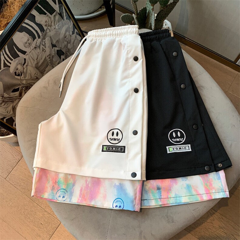 2025年夏季新款刺绣短裤笑脸假两件五分裤M-5XL-DK888-P45,男装牛仔裤,星座417-1（原电商B245）