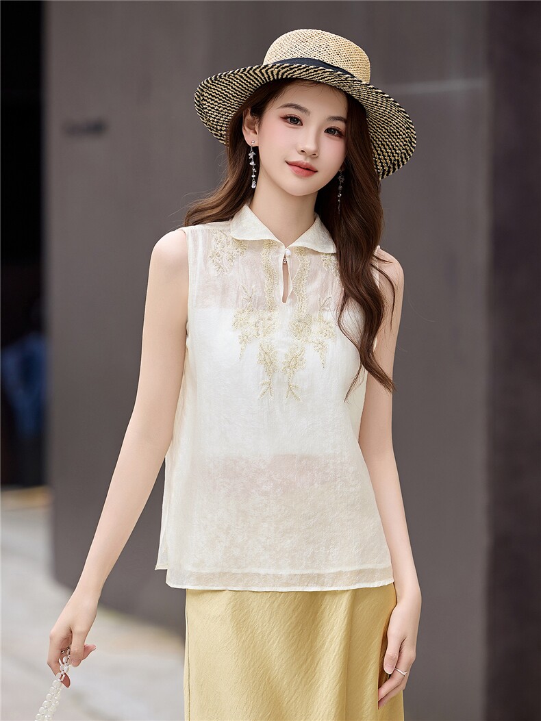 新中式G风外套女2026夏季新款复古刺绣提花设计感时尚气质外套,女装衬衫,卡杰菲