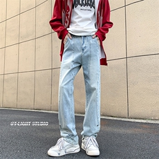B221美式ins高街暗黑小众个性铆钉小脚牛仔裤LK23142-P65控88，男装牛仔裤，电商B221