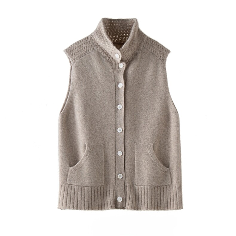 2025年秋季时尚百搭通勤简约休闲羊绒马甲，女装马甲，雪山红莲