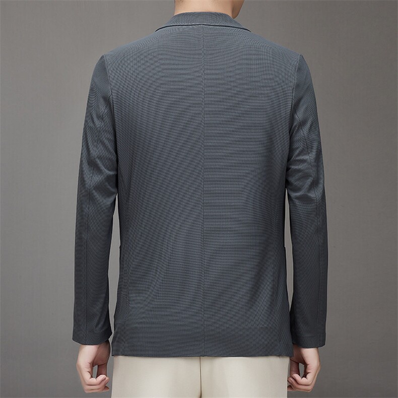 2025新款春夏男士高品质无痕压胶西服中青年轻薄休闲时尚西装外套,男装西服,钱塘723