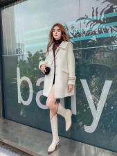 秋冬七彩黄金貂外套大衣，女装，青羽鹤