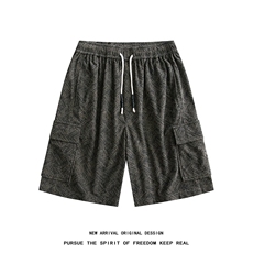 K5039/特P32夏季新款多口袋工装短裤男宽松直筒休闲五分裤沙滩裤，男装牛仔裤，电商A141