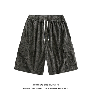 K5039/特P32夏季新款多口袋工装短裤男宽松直筒休闲五分裤沙滩裤图片