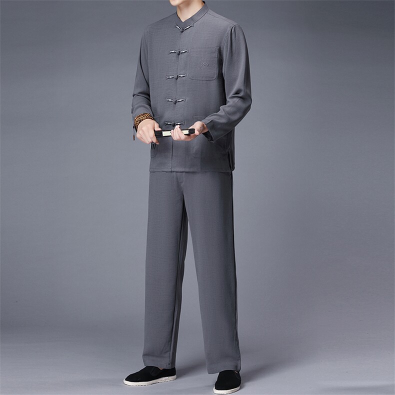 DH007-2016钱塘2020-2春季薄款中老年男士唐装风套装P108,男装民族服装,钱塘207-2