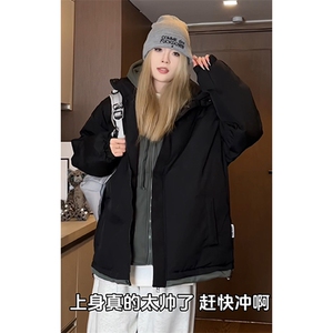 加棉新款假两件连帽棉衣外套男青少年时尚保暖棉服M2913特P70控98图片