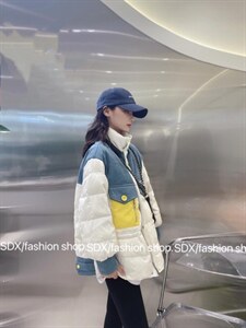 【现货】设计师款拼接羽绒服图片