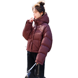 短款羽绒服女冬季2023新款时尚洋气小个子面包服白鸭绒外套现货!图片