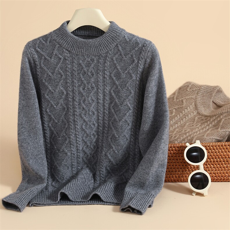 秋冬季新款舒适时尚百搭七针花型半高领加厚儿童羊绒衫，童装儿童羊绒衫，六一童装