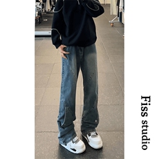 NZK70-P45美式复古直筒长裤设计感渐变高街痞帅微喇牛仔裤，男装牛仔裤，星座215-1