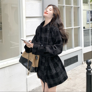 复古时尚休闲格纹风衣外套女春秋2025新款英伦风超火流行爆款大衣图片