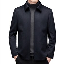 秋季新款男士中年翻领夹克休闲外套爸爸款男装MNSA22J885-P315，男装夹克，电商B212（原钱塘6029）