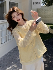 高端亚麻提花刺绣国风马甲女2025春夏新款高级感气质上衣钉珠衬衫，女装马甲，浙宝208A