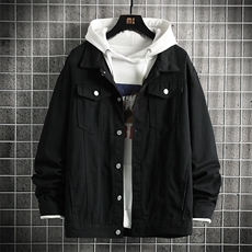 牛仔夹克男大码牛仔外套男茄克NJ77209-P60加绒款-P75，男装夹克，电商A040A
