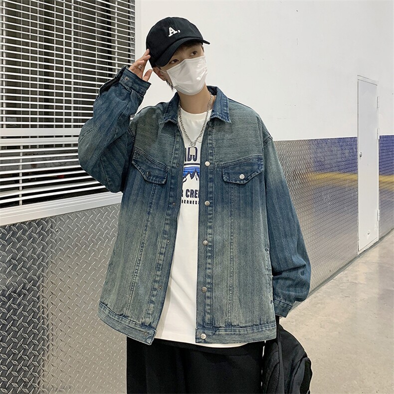 美式复古水洗牛仔外套男女春秋休闲宽松高街潮牌夹克W0299-p68,男装夹克,星座1008