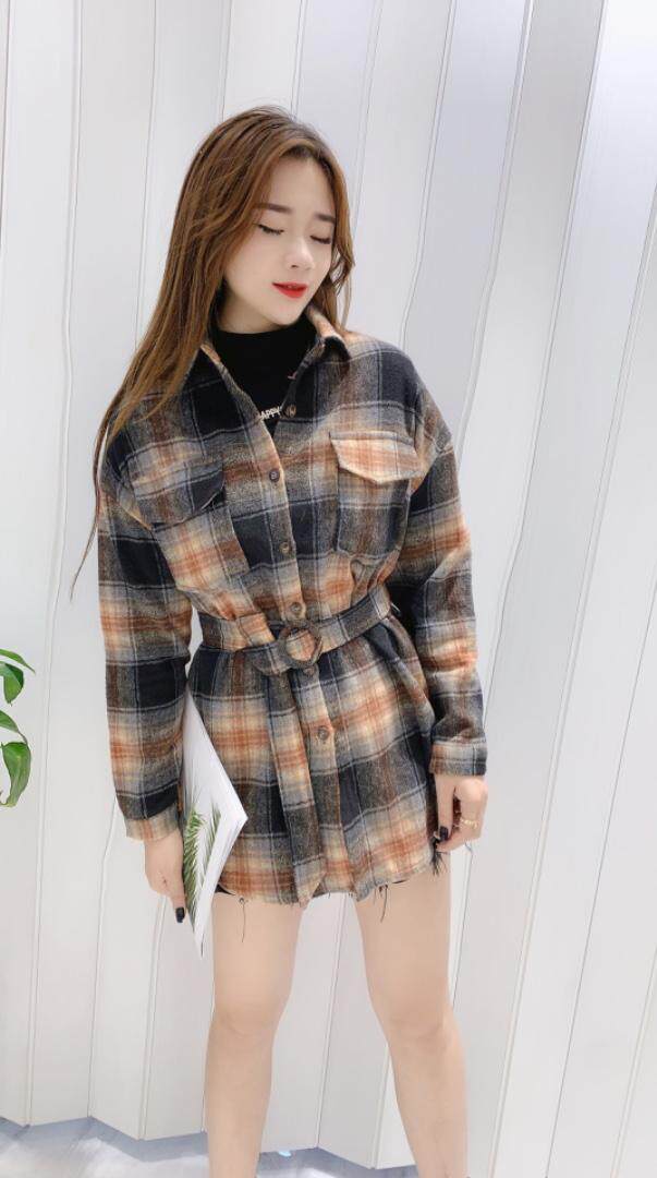 2022年加厚格子衬衫，女装衬衫，玫瑰神话