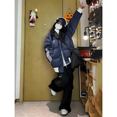潮棉服外套男女情侣学院风美式复古条纹棉衣外套H995-P85网图，男装棉衣，电商B245