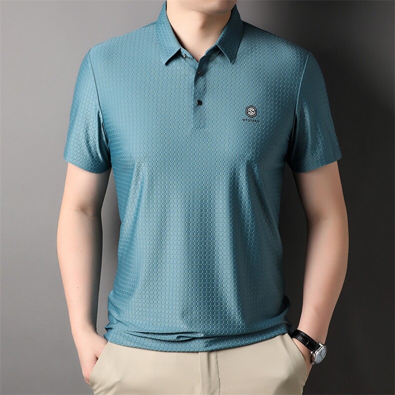保罗POLO衫男士短袖t恤纯色中年爸爸装男夏季新品高端上衣服体桖,男装T恤,电商B212（原钱塘6029）