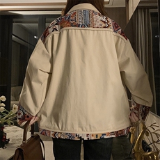 C948-P100米白色碎花拼接工装外套女春秋慵懒韩系氛围感chic上衣，男装棉衣，星座911-2(原星座613-2）