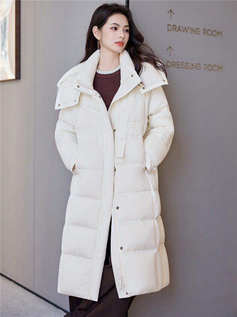 长款棉服女2025新款宽松立领连帽防风冬季棉袄加厚过膝羽绒服,女装羽绒服,阿舍尔精品