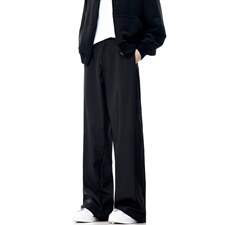 春秋美式高街休闲裤男女垂感阔腿西裤长裤纯色西装裤宽松直筒裤子，男装西服套装，电商A443