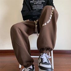 KP750P40港风休闲裤男港风宽松直筒拖地裤束脚裤卫裤，男装休闲裤，星座1204-3