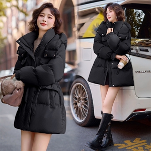 高端洋气超好看抽绳收腰羽绒服女2024冬季新款显瘦白鸭绒保暖外套图片