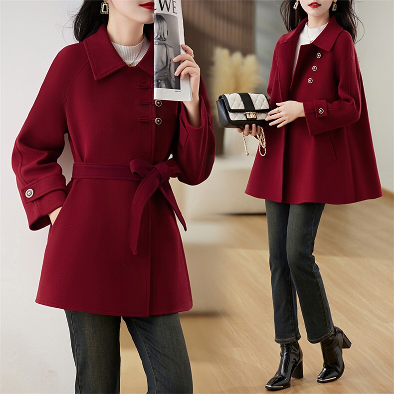 2025冬季中式呢料大衣，女装毛呢外套，伊航服饰
