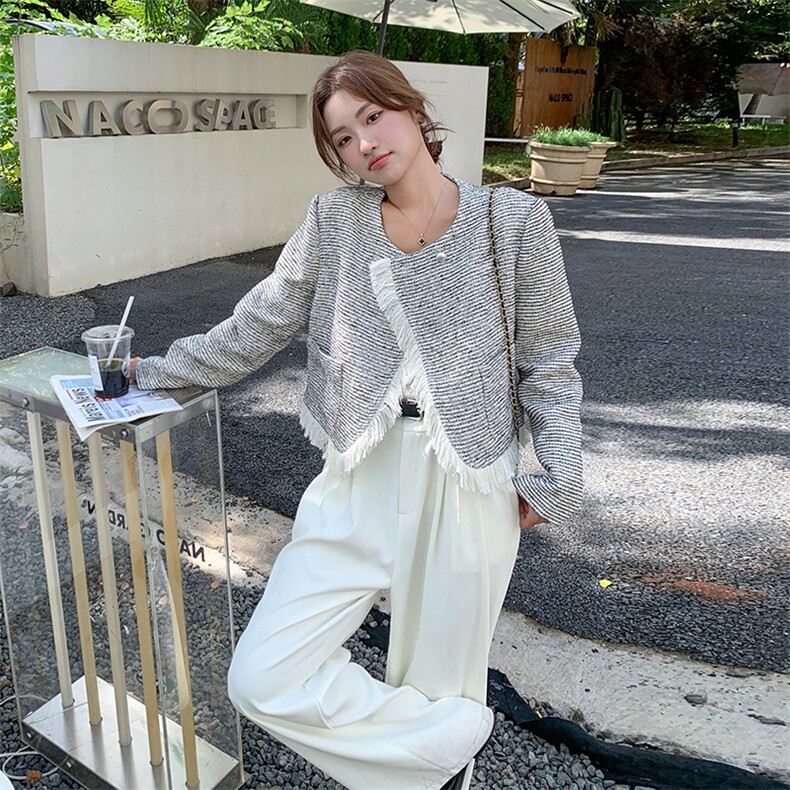 2023秋季新款小众设计感小香风短外套B190-82399-P125-K178,女装短外套,一九零