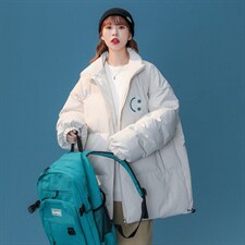 中性风 秋冬现货港风立领笑脸字母棉衣外套 MY2059 P115控138图片