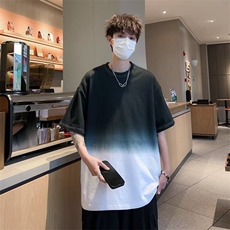 T恤男韩版潮流撞色渐变高街帅2025夏季新款ins宽松体恤ST113-P30，男装T恤，星座412-2
