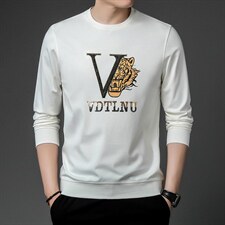春秋季新款男士卫衣潮流宽松圆领印花长袖上衣中年商务休闲秋装，男装卫衣，电商B212（原钱塘6029）