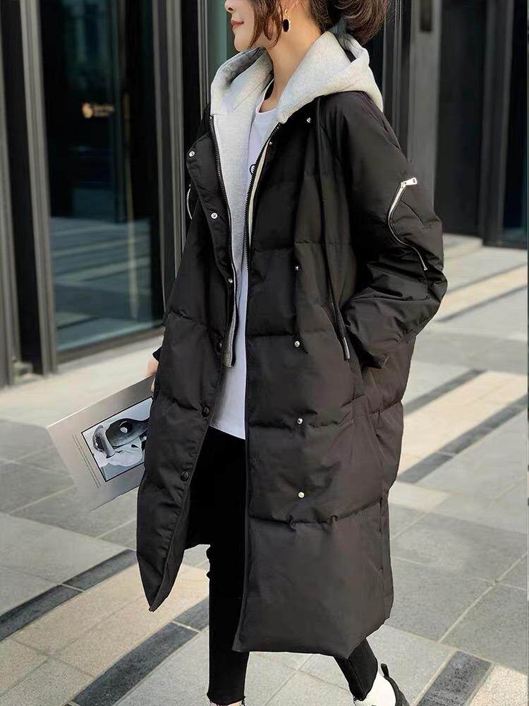 冬季长款假二件休闲羽绒服，女装羽绒服，依启蒙