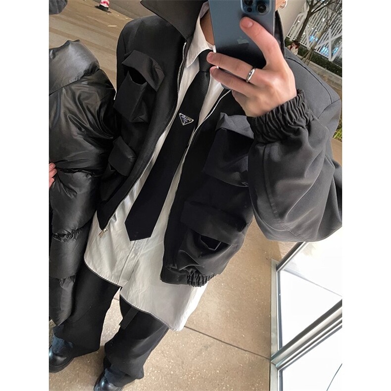 春秋皮衣外套男帅气高街潮流夹克男装垫肩设计机车上衣W6814-P63,男装皮衣,星座412-1