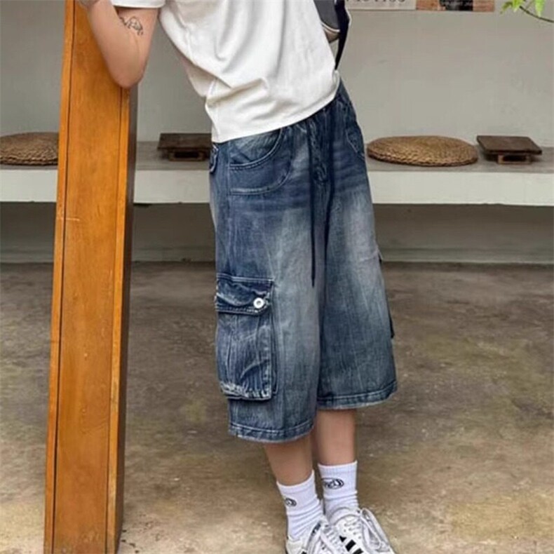 网图工装牛仔短裤男,男装牛仔裤,星座410-7