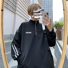 慵懒潮半拉链文艺青春流行秋季男卫衣气质套头GW13P36，男装卫衣，星座1116-2