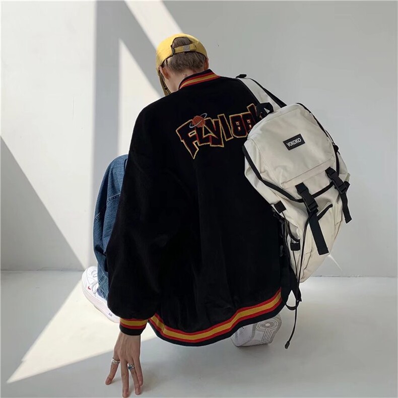 灯芯绒美式棒球服男春秋季大码外套潮流ins韩版潮牌百搭宽松夹克,男装夹克,星座1210-1