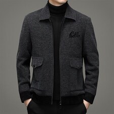 秋冬季2021中年男士毛呢大衣翻领呢子短款休闲夹克男ZG2811-P305,男装夹克,电商B212（原钱塘6029）