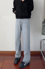 B221美式ins暗黑高街重工艺修身微喇牛仔裤LK24372-特P45控78，男装牛仔裤，电商B221
