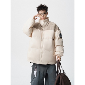 PU皮棉服冬季宽松港风棉衣立领冬装棉袄PM01-P115限168抖音控178图片