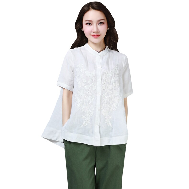 纯苎麻纯亚麻上衣文艺大码女装(A1-A56),女装衬衫,奕阳依阁