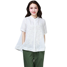 纯苎麻纯亚麻上衣文艺大码女装(A1-A56)，女装衬衫，奕阳依阁