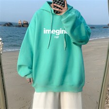 ！22秋季新款宽松大码港风imagine连帽卫衣LW1951-P35控58，男装卫衣，星座508（原C305）